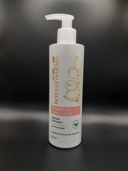 Shampoo per capelli disidrati, deterge delicatamente e aiuta a ritrovare forza e brillantezza. L’olio d’Argan grazie alla presenza di vitamina E e di antiossidanti, idrata e rinforza i capelli fragili e secchi. Grazie ai semi di lino, che fortificano e migliorano la loro naturale lucentezza, i capelli risulteranno subito più morbidi; mentre l'olio di ricino è adattissimo e ben noto per le proprietà rinforzanti, ristrutturanti, defaticanti e ammorbidenti.